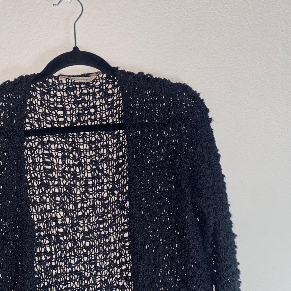 🪼Soft Surroundings Charcoal Grey Knitted high low Cardigan! - Picture 3 of 10